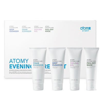 Atomy Evening Care 4 Set - Deep Cleanser, Foam Cleanser, Peeling Gel, Peel-off Mask, 4-in-1 set Skin Care